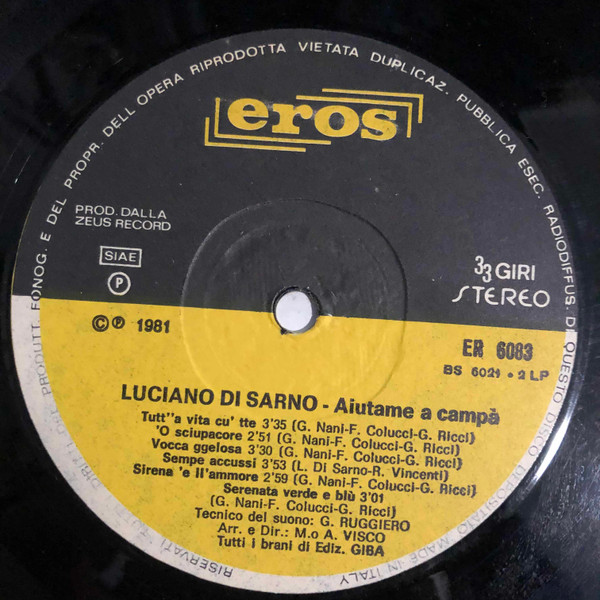 Luciano Di Sarno - Aiutame A Campà | Eros (ER 6083) - 3 Luciano Di Sarno - Aiutame A Campà | Eros (ER 6083) - 3