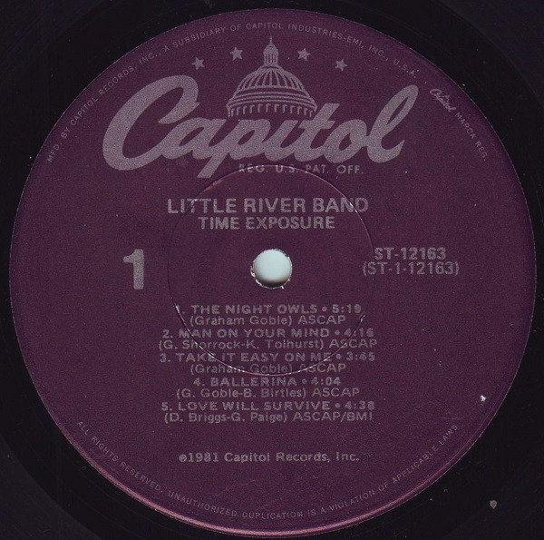 Little River Band - Time Exposure | Capitol Records (ST-12163) - 3