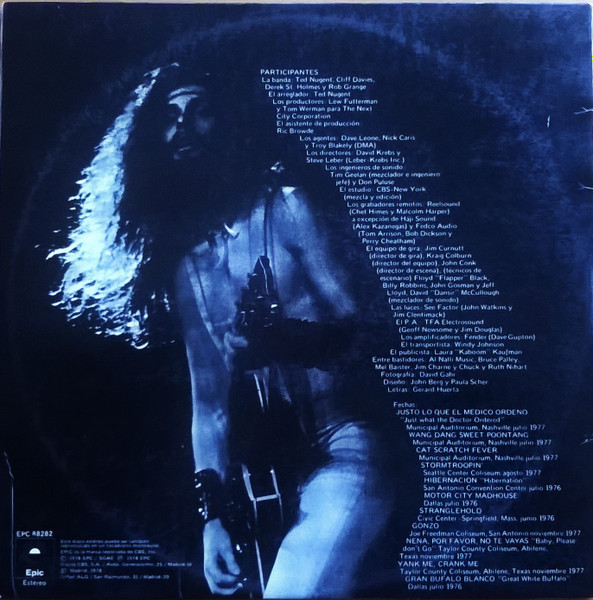 Ted Nugent - Double Live Gonzo! | Epic (EPC 88282) - 4