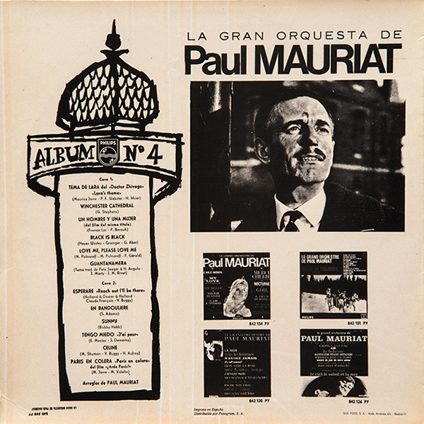 Paul Mauriat - Le Grand Orchestre De Paul Mauriat, Álbum Nº 4 | Philips (840.580 PY) - 2 Paul Mauriat - Le Grand Orchestre De Paul Mauriat, Álbum Nº 4 | Philips (840.580 PY) - 2