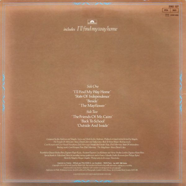 Jon & Vangelis - The Friends Of Mr Cairo | Polydor (2302 127) - 2 Jon & Vangelis - The Friends Of Mr Cairo | Polydor (2302 127) - 2