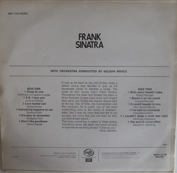 Frank Sinatra - Close To You | Capitol Records (MFP 1415) - 2 Frank Sinatra - Close To You | Capitol Records (MFP 1415) - 2