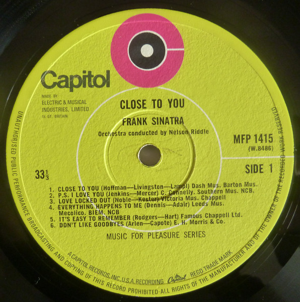 Frank Sinatra - Close To You | Capitol Records (MFP 1415) - 3 Frank Sinatra - Close To You | Capitol Records (MFP 1415) - 3
