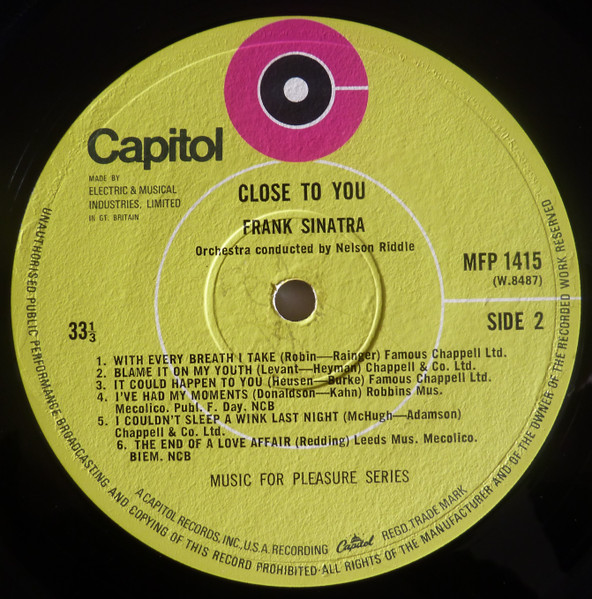 Frank Sinatra - Close To You | Capitol Records (MFP 1415) - 4 Frank Sinatra - Close To You | Capitol Records (MFP 1415) - 4