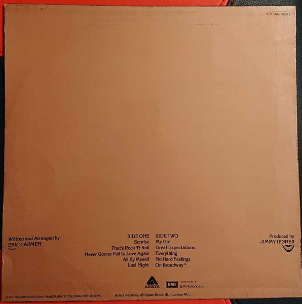Eric Carmen - Eric Carmen | Arista (3C 064-97129) - 2 Eric Carmen - Eric Carmen | Arista (3C 064-97129) - 2