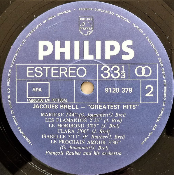 Jacques Brel - Greatest Hits | Philips (9120 379) - 4