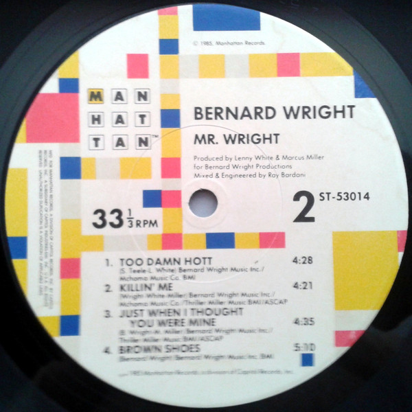 Bernard Wright - Mr. Wright | Manhattan Records (ST 53014) - 4