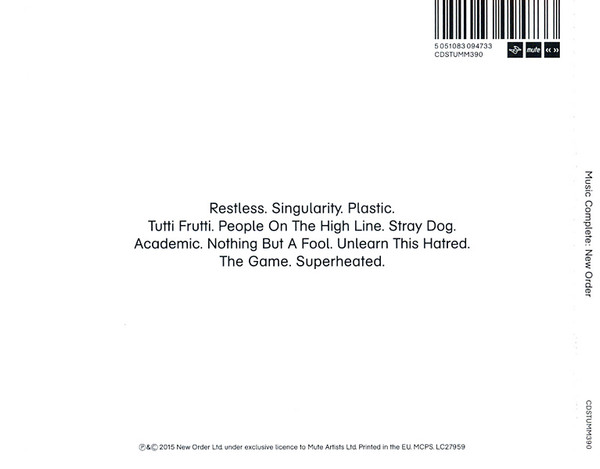 New Order - Music Complete | Mute (CDSTUMM390) - 2