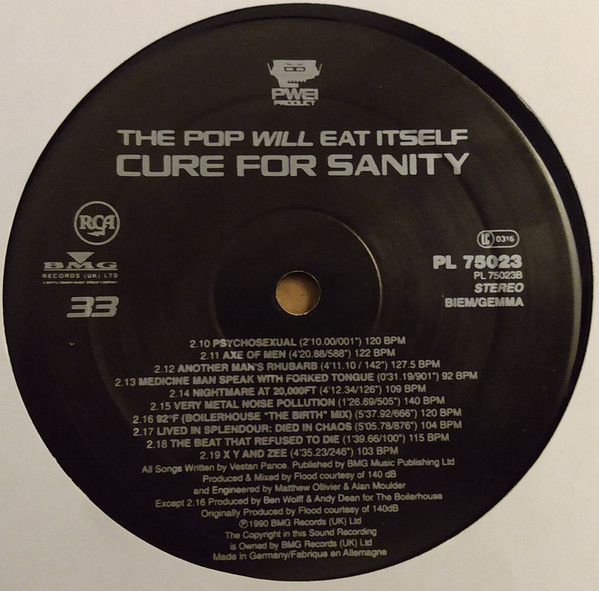 Pop Will Eat Itself - Cure For Sanity | RCA (PL 75023) - 2