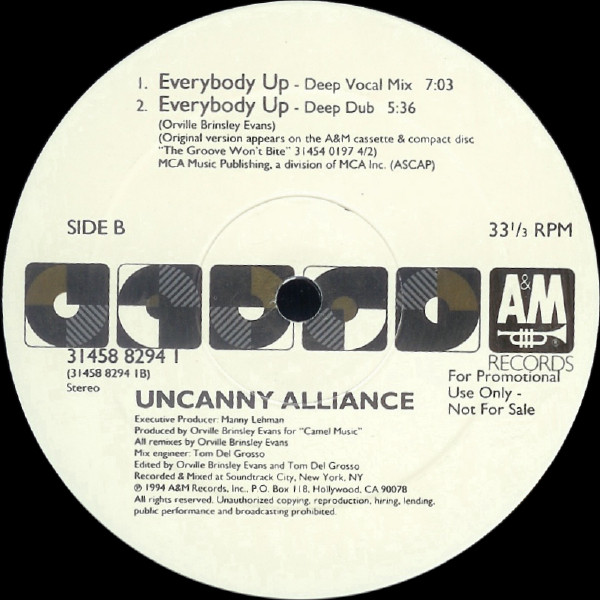 Uncanny Alliance - Everybody Up | A&M Records (31458 8294 1) - 2 Uncanny Alliance - Everybody Up | A&M Records (31458 8294 1) - 2