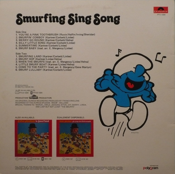 The Smurfs - Smurfing Sing Song | Polydor (PTV-1004) - 2