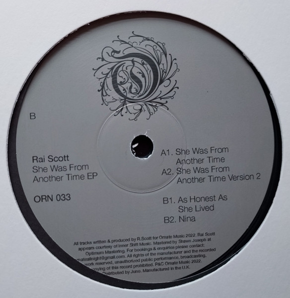 Rai Scott - She Was From Another Time EP | Ornate Music (ORN 033)