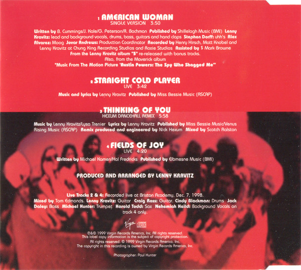 Lenny Kravitz - American Woman | Virgin (7243 8 96031 2 5) - 3 Lenny Kravitz - American Woman | Virgin (7243 8 96031 2 5) - 3