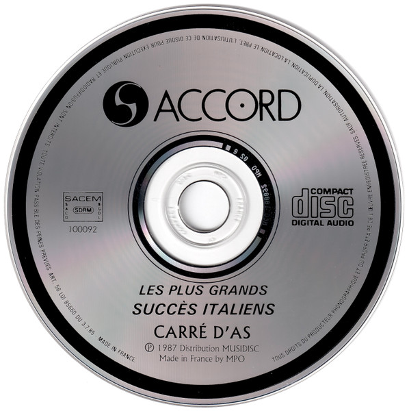 Carré D'As - Les Plus Grands Succès Italiens | Accord (100092) - 3