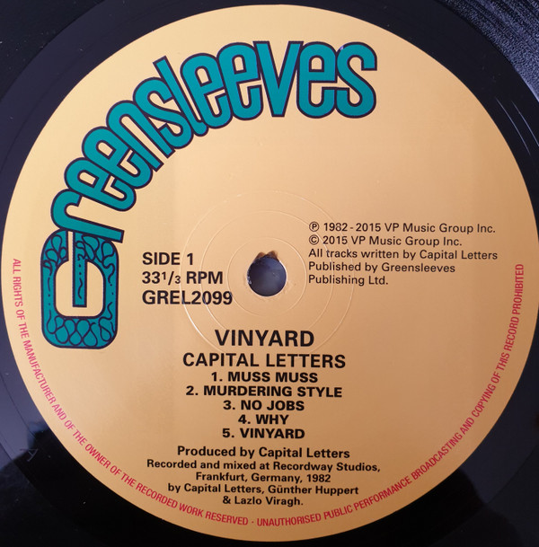Capital Letters - Vinyard | Greensleeves Records (GREL2099) - 3 Capital Letters - Vinyard | Greensleeves Records (GREL2099) - 3
