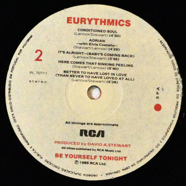 Eurythmics - Be Yourself Tonight | RCA (PL 70711) - 4 Eurythmics - Be Yourself Tonight | RCA (PL 70711) - 4