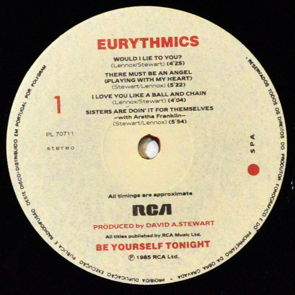 Eurythmics - Be Yourself Tonight | RCA (PL 70711) - 3 Eurythmics - Be Yourself Tonight | RCA (PL 70711) - 3