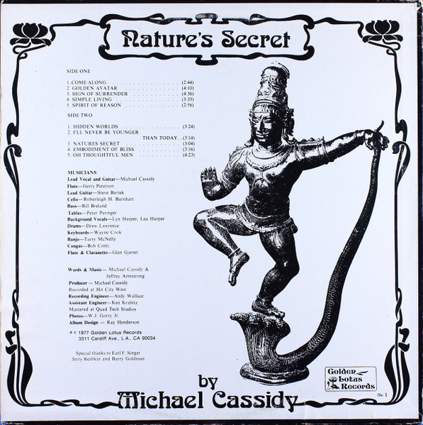 Michael Cassidy - Nature's Secret [Vinyl] | Golden Lotus Records (GLR-1) - 3