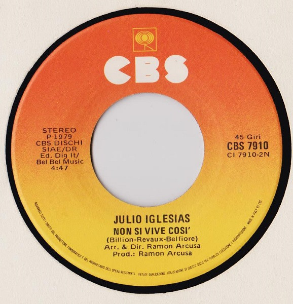 Julio Iglesias - Se Tornassi | CBS (CBS 7910) - 4