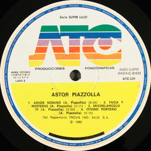 Susana Rinaldi / Astor Piazzolla - Susana Rinaldi / Astor Piazzolla | ATC Producciones Fonográficas (ATC-L01) - 2