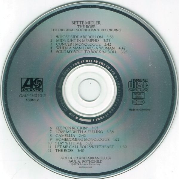 Bette Midler - The Rose (The Original Soundtrack Recording) | Atlantic (7567-16010-2) - 3