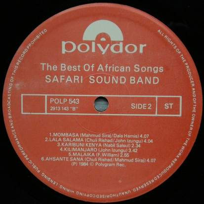 Safari Sound Band - The Best Of African Songs | Polydor (POLP-543) - 4 Safari Sound Band - The Best Of African Songs | Polydor (POLP-543) - 4