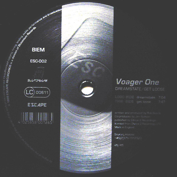 Voyager One - Dreamstate / Get Loose | Escape Recordings (ESC-002)