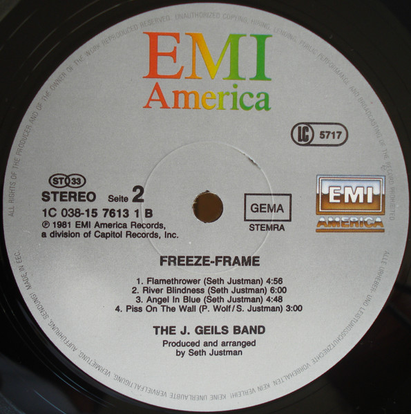 The J. Geils Band - Freeze Frame | EMI America (1C 038-15 7613 1) - 4