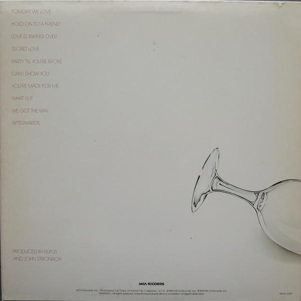 Rufus - Party 'Til You're Broke | MCA Records (MCA-5159) - 2