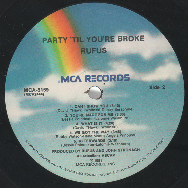Rufus - Party 'Til You're Broke | MCA Records (MCA-5159) - 4