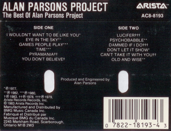 The Alan Parsons Project - The Best Of The Alan Parsons Project | Arista (AC8-8193) - 2