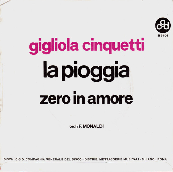 Gigliola Cinquetti - La Pioggia | CGD (N 9706) - 2