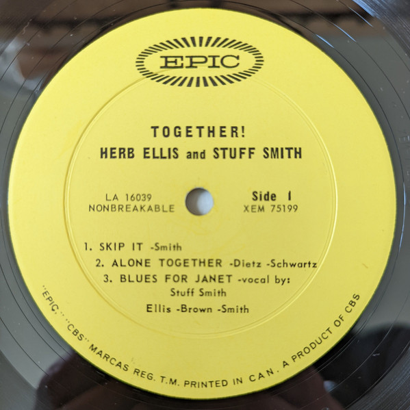 Herb Ellis & Stuff Smith - Together! | Epic (BA 17039) - 3