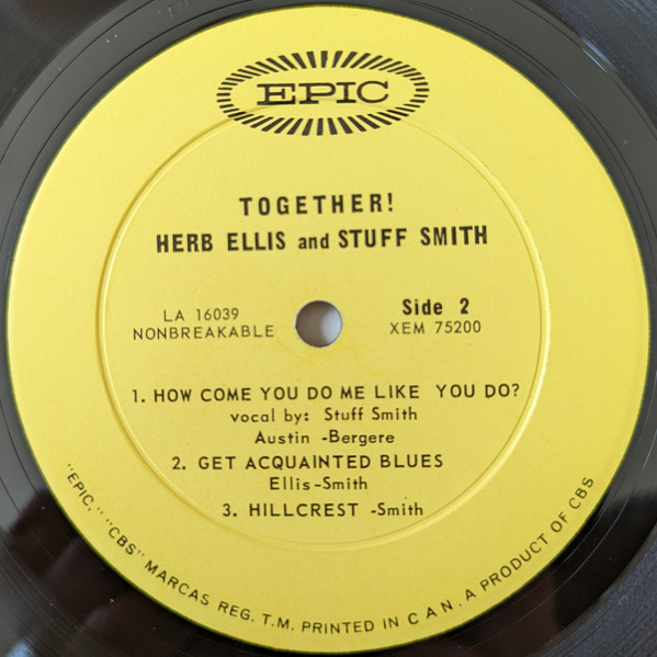 Herb Ellis & Stuff Smith - Together! | Epic (BA 17039) - 4