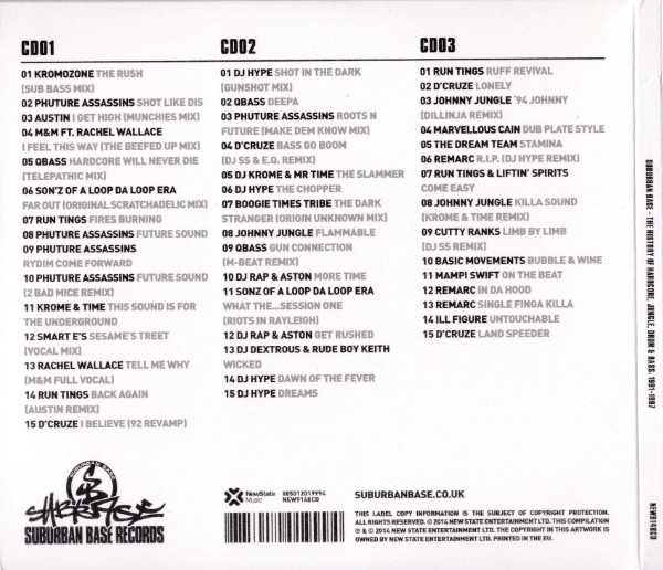 Various - Suburban Base - The History Of Hardcore, Jungle, Drum & Bass: 1991-1997 | New State Music (NEW9148CD) - 2