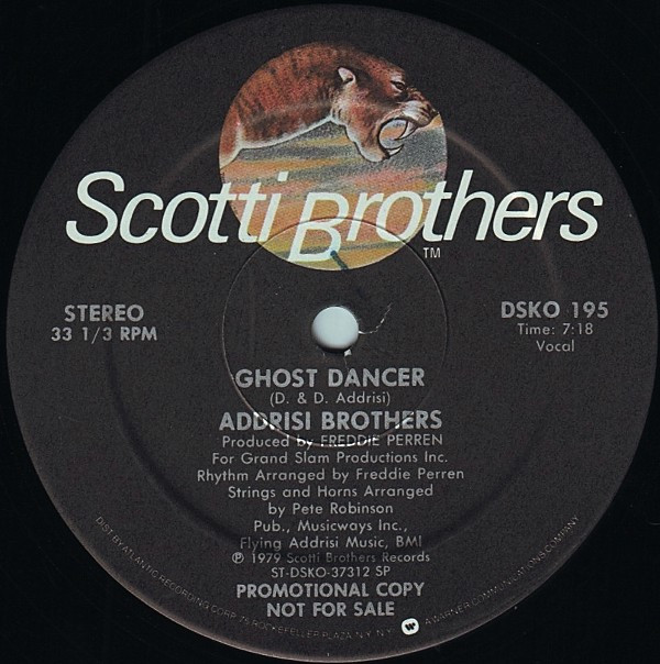 Addrisi Brothers - Ghost Dancer | Scotti Bros. Records (DSKO 195) - main