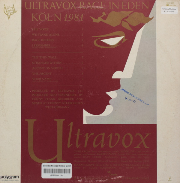 Ultravox - Rage In Eden | Chrysalis (6399 299) - 2