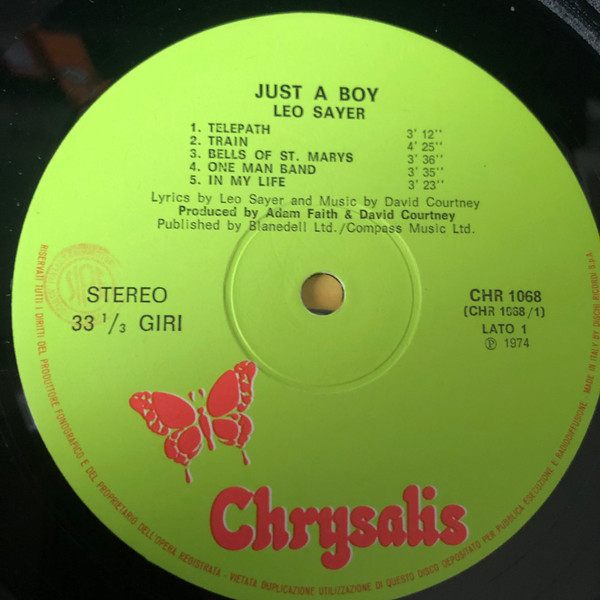 Leo Sayer - Just A Boy | Chrysalis (CHR 1068) - 4