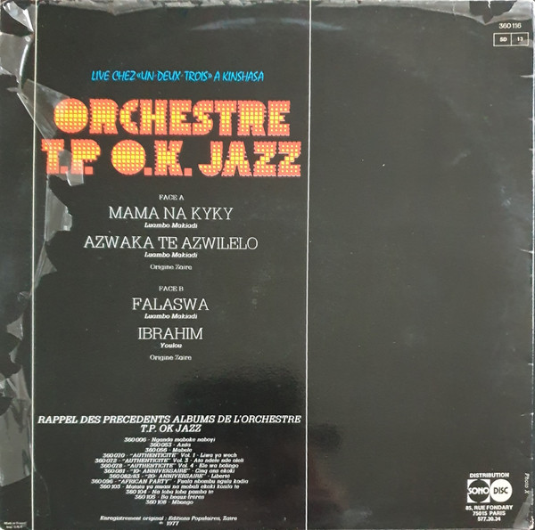 Orchestre T.P.O.K. Jazz - Live Chez "Un Deux Trois" A Kinshasa | African (360.116) - 2 Orchestre T.P.O.K. Jazz - Live Chez "Un Deux Trois" A Kinshasa | African (360.116) - 2