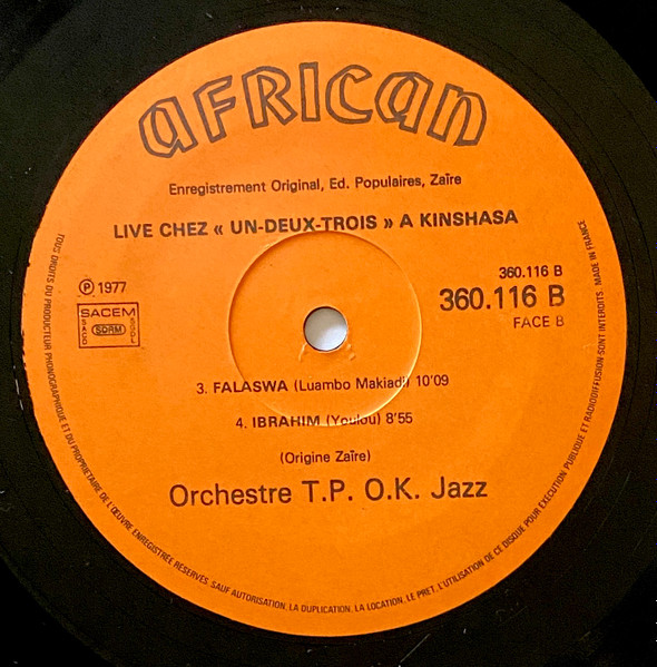 Orchestre T.P.O.K. Jazz - Live Chez "Un Deux Trois" A Kinshasa | African (360.116) - 4 Orchestre T.P.O.K. Jazz - Live Chez "Un Deux Trois" A Kinshasa | African (360.116) - 4