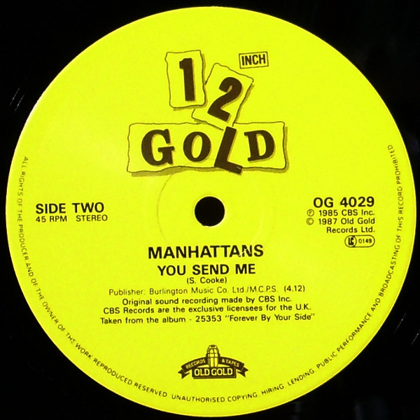 Manhattans - Crazy / You Send Me | Old Gold (OG 4029) - 4