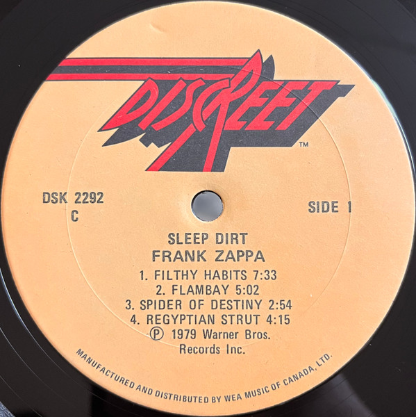 Frank Zappa - Sleep Dirt | Discreet (DSK 2292) - 3 Frank Zappa - Sleep Dirt | Discreet (DSK 2292) - 3