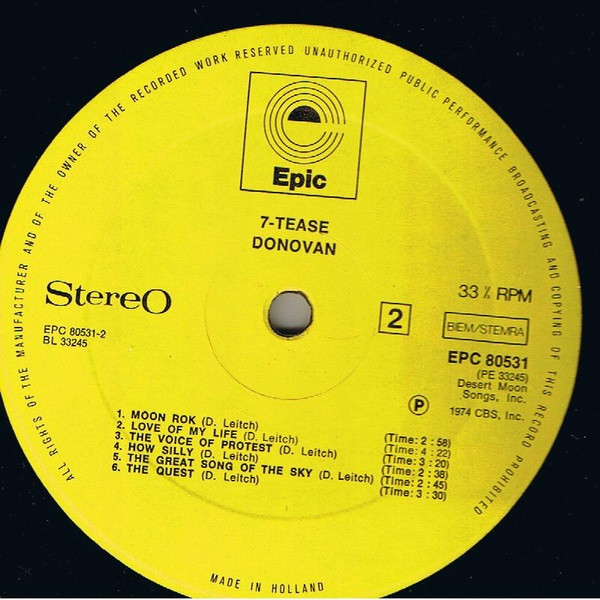 Donovan - 7-Tease | Epic (EPC 80531) - 4 Donovan - 7-Tease | Epic (EPC 80531) - 4