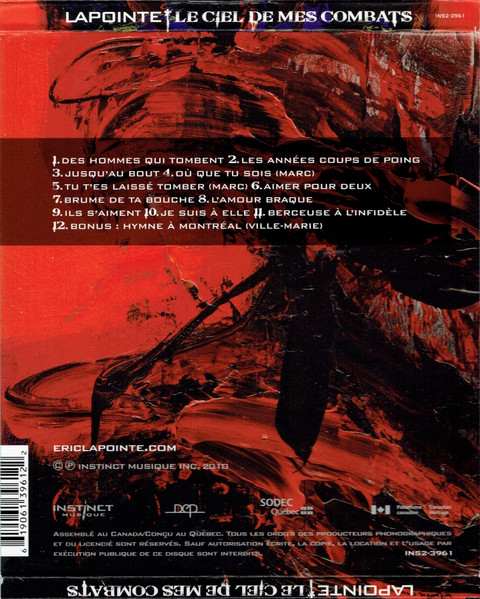 Éric Lapointe - Le Ciel De Mes Combats | Instinct Musique (INS2-3961) - main