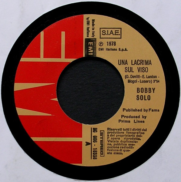 Bobby Solo - Una Lacrima Sul Viso | EMI (3C 006 - 18338) - 3