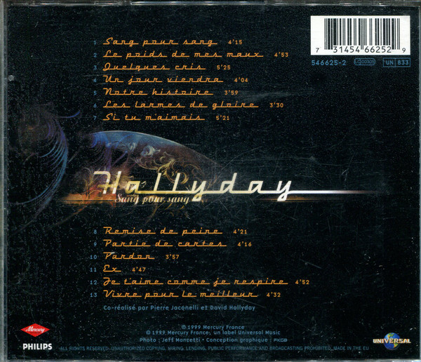 Johnny Hallyday - Sang Pour Sang | Mercury (546625-2) - 2
