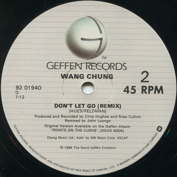 Wang Chung - Dance Hall Days | Geffen Records (92 01940) - 4