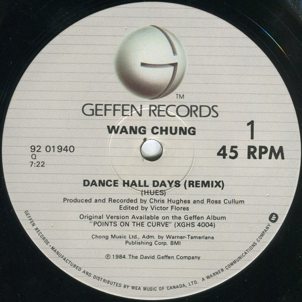 Wang Chung - Dance Hall Days | Geffen Records (92 01940) - 3