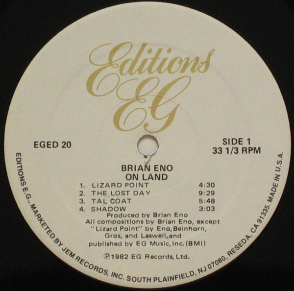 Brian Eno - Ambient 4 (On Land) | Editions EG (EGED 20) - 3 Brian Eno - Ambient 4 (On Land) | Editions EG (EGED 20) - 3