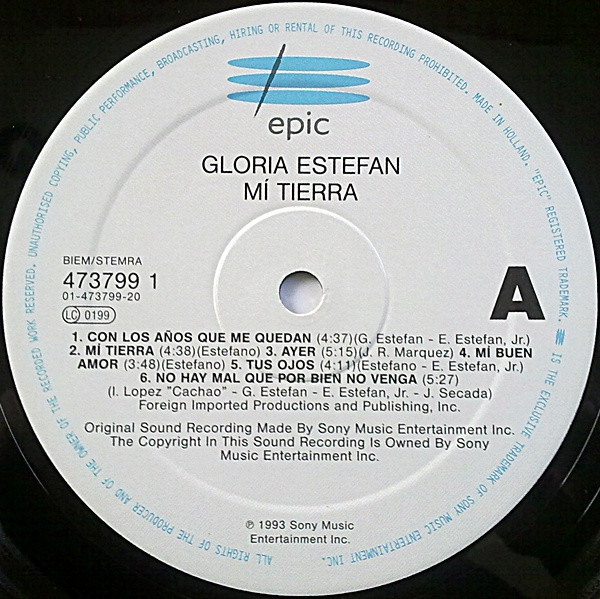 Gloria Estefan - Mi Tierra | Epic (EPC 473799 1) - 3 Gloria Estefan - Mi Tierra | Epic (EPC 473799 1) - 3